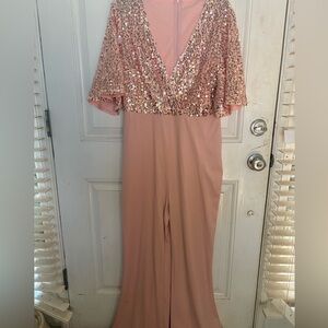 SHEIN Pink Sequin Jumpsuit